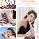 for Motorola Moto G 2026 Cute Love Heart Kickstand Woman Girls Phone Case with Screen Protector: Luxury Plated Gold Edge Soft TPU Full Camera Protection Cover for Moto G Play 2026 (Deep Purple)