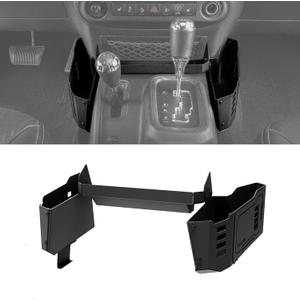 Metal Organizer Tray Compatible with 2007-2017 Jeep Wrangler JK/JKU, Sturdy Center Console Shifter Side Tray Storage Box Interior Accessories (Not for Manual Shift Vehicles and JL/JLU)