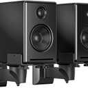 suptek Small Dual Side Clamping Bookshelf Speaker Wall Mounting Bracket for Small Surrounding Sound Speakers, Hold up to 55lbs Black SPM201SB