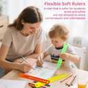 11.81 Inch Flexible Ruler, 3PCS Translucent Plastic Rulers/ Shatterproof Bendy Rulers with Inches and Centimeters, Bendable Straight Gradient Folding Rulers for Home, School, Classroom, Office