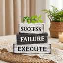 4 Pcs Motivational Wooden Tray Decor, Inspirational Table Decorations Gifts