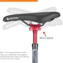 Suspension Seatpost for Bicycles - 27.2/30.9/31.6 X 400mm Shock Absorbing Bike Seatposts - Lightweight Aluminum Alloy Seat Post for Mountain Road Bike BMX eBike