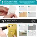 Adhesive No Drill Curtain Rod Brackets - Heavy Duty 30LB Holders for Bathroom Bedroom Kitchen, Universal Damage-Free Window Rod Hooks with Nail-Free Installation (8PC Gold)