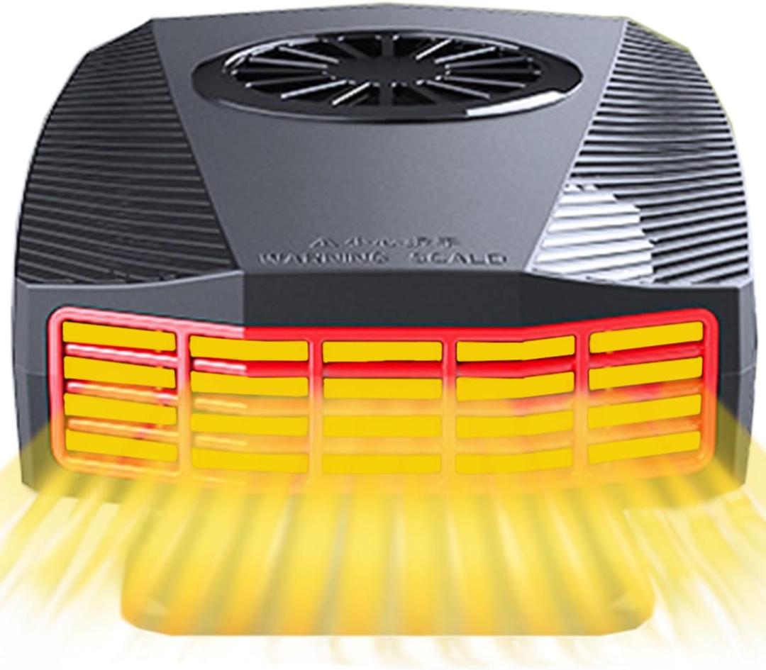 12V Car Heater (Cigarette Lighter Plug) - 360 Rotatable Vehicle Heater, 150W Dashboard Car Heater