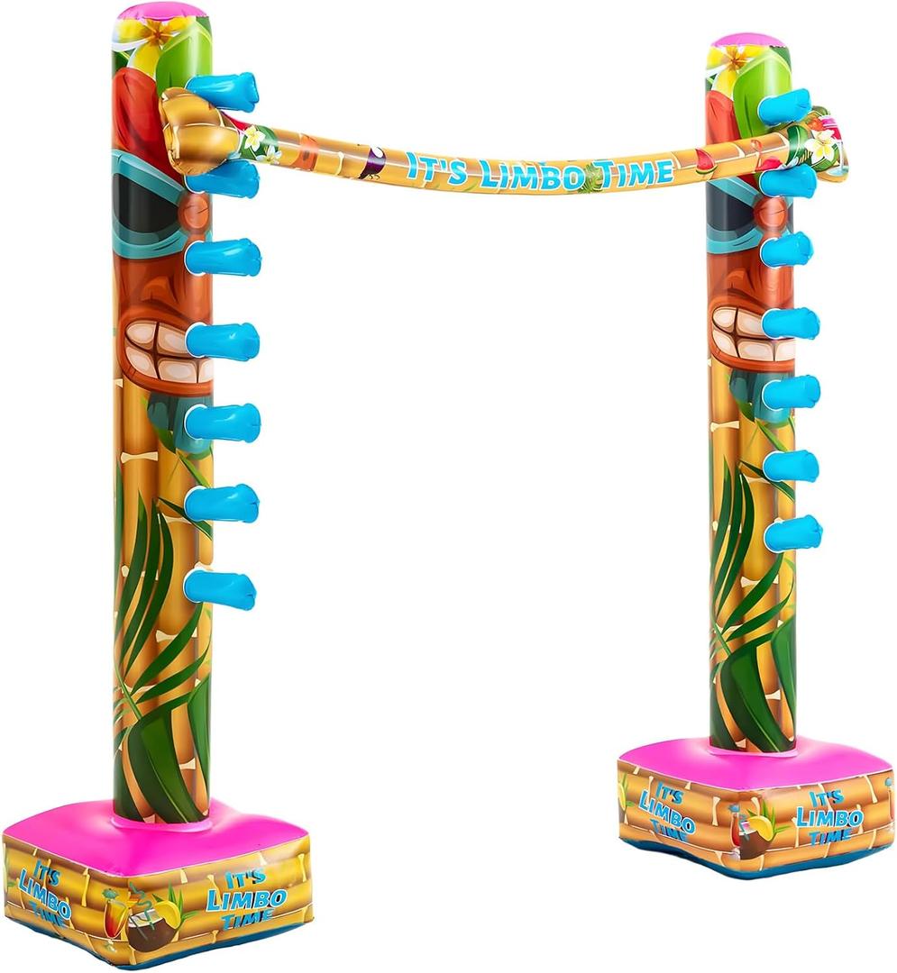 Libima Inflatable Hawaiian Limbo Party Game Tropical Theme Fun Game Hawaiian Party Accessories Inflatable Hawaii Limbo for Adult Kids Summer Outdoor Garden Beach Birthday Pool Game Party