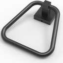 RUACQ Towel Ring, Square Base Hand Towel Ring, Stainless Steel Hand Towel Holder for Bathroom Wall, Sturdy and Rust-Resistant (Matte Black)