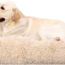 KSIIA Dog Crate Bed Washable Dog Beds for Large Dogs Deluxe Plush Fluffy Comfy Thick Kennel Pad Anti-Slip & Anti-Scratch Pet Sleeping Mat, 35 x 23 Inch, Camel