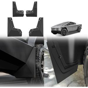 BestEvMod Upgrade Mud Flaps Splash Guards Compatible with Tesla Cybertruck 2026 2025 2024 Splash Fender OEM Style ABS Winter Sediment Dirt Protection Set of 4 No Need to Drill Full Cover