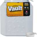 Vittles Vault Pawprint Pet Food Storage Container For Dog Food, Kibbles/Bird Seed/Oatmeal/Rice/Flour/Cereal, BPA Free, Plastic, Sealed Airtight For Cat Food, Up To 25 lb, Made in USA, With Scoop, Gray