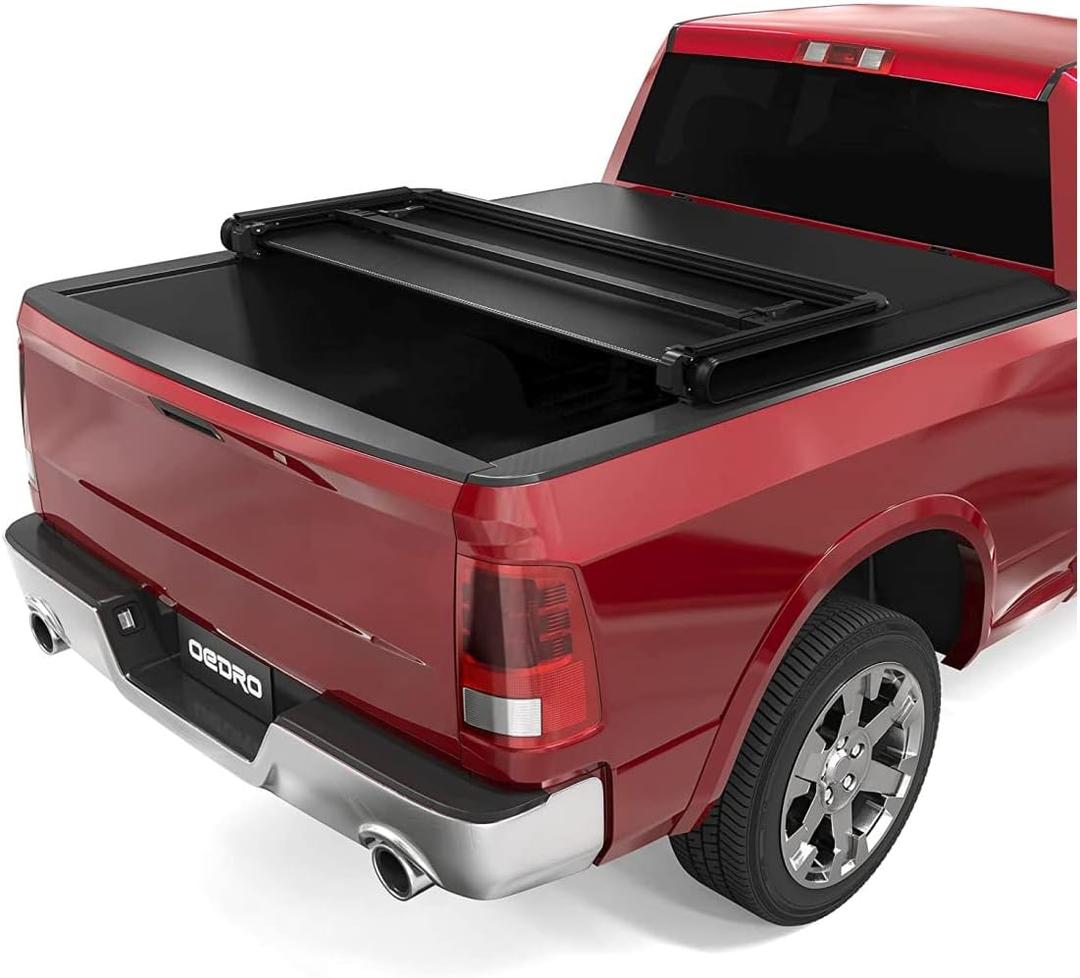 oEdRo Soft Tri-Fold Truck Bed Tonneau Cover Compatible with Dodge Ram 1500 2002-2026 (Inclu. Classic & New), Fit for Dodge Ram 2500 3500 2003-2026, Fleetside 6.4 Ft Bed w/o Ram Box