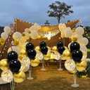 6 Set Balloon Stand with Balloons, Black and Gold Party Decorations, Birthday Graduation Retirement Father's Day Halloween New Years Decorations 2026