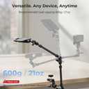 SMALLRIG 22" Magic Arm Clamp, Overhead Phone Mount Holder Stand, Flexible Desk Camera Mount, Articulating Friction Boom Arm, for POV Shot, Filming, Light, Webcam, Action Camera