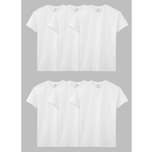 Men's Classic Fit Crew T-Shirt, Extended Sizes White 6 Pack, Size L