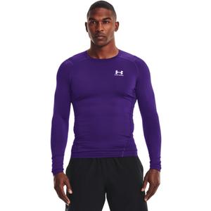 Under Armour Men's HeatGear Compression Long-Sleeve T-Shirt (Medium, Purple (500)/White)