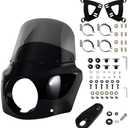 BOSYCY Motorcycle Fairing Windshield Kit, 5.75" Headlight Fairing 11" Smoked Motorbike Windscreen 35-41mm Forks Fit For Harley Iron 883 Sportster 1100 1200