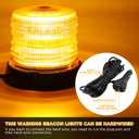 ASPL 2pcs LED Warning Flash Beacon Lights, 60 LED Amber Warning Safety Flashing Strobe Lights with Magnetic and 16 ft Straight Cord for Vehicle Truck Tractor Golf Carts UTV Car Bus,12V-24V