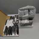 Home Hero Kitchen Knife Set - Wooden Knife Block Organizer - High Carbon Stainless Steel Blades - Ergonomic Handles with Built-In Sharpener & Kitchen Scissors - 16-Pc, Black