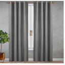 SUN+BLK Nantes Luxury Insulated Total Blackout Grommet Single Curtain Panel, Noise Reducing, Light Blocking, Grey, 52x63