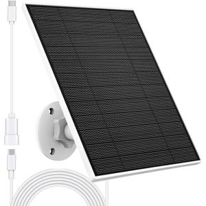 Solar Panel for Eufy Outdoor Camera, 5W Camera Solar Panel Charger Compatible with Eufycam, Continuous Power Supply, Solar Panel with 9.8ft Charging Cable, IP65 Waterproof, Adjustable Wall Mount