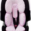 Pro Goleem Infant Car Seat Head Neck Body Support, Ultra-Soft Minky and Microfiber Newborn Car Seat Insert, Perfect for Car Seat, Stroller, 2-in-1 Reversible, Girls, Pink