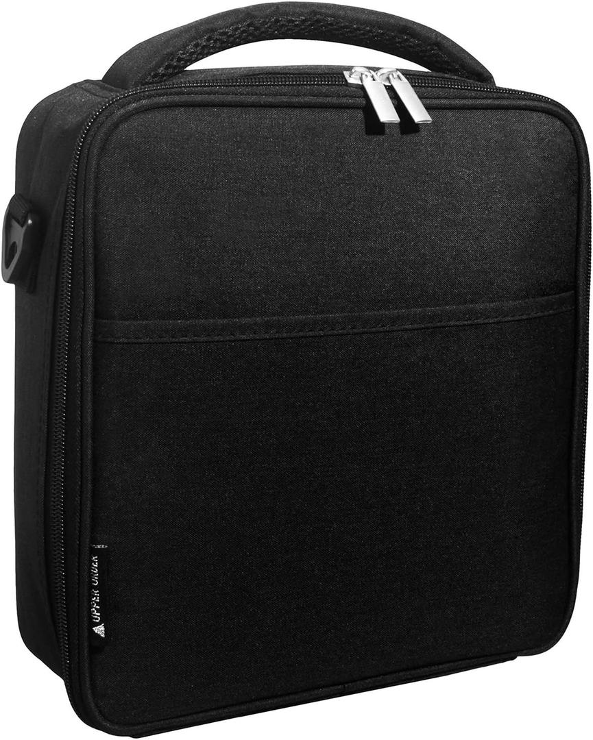 Reusable Insulated Lunch Box for Men and Women (Black) Durable Leakproof Cooler Tote Bag Freezable Lunch Bag for Adults. Top Women and Mens Lunch Box for Office Work, Picnic