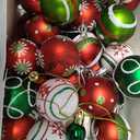 Syhood 36 Pcs 1'' Mini Elf Christmas Ball Ornaments Red and Green Christmas Ornaments Plastic Shatterproof Glitter Ball Hanging Decorations for Xmas Tree Wreath Garland Home Indoor Party Decor