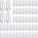 Blulu Pleat Hooks Stainless Steel Curtain Hooks Drapery Clasp and Pin 4 Prongs Pinch Pleat Tools Clips for Window, Shower Curtain(180 Pcs)