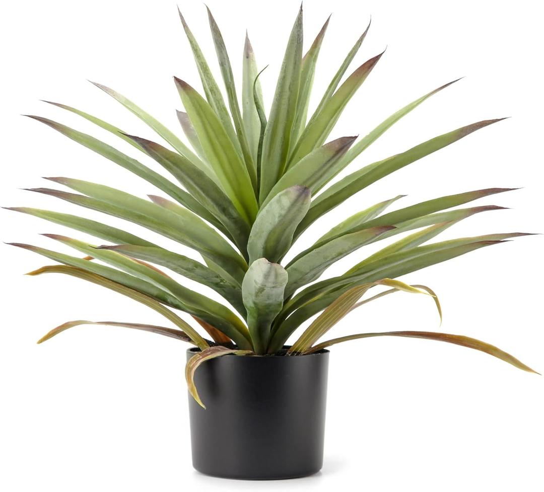 Saki Dcor Artificial Agave Plant in Pot, Lifelike Faux Agave Bonsai for Indoor and Outdoor Home Décor (20 Inch)