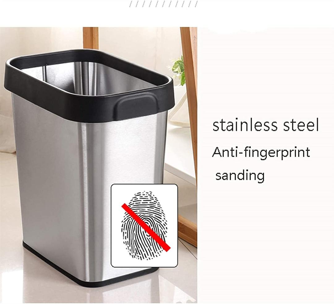 Stainless Steel TrashCan 2 Gallon, Open TrashCan, 7" x 10" x 11",