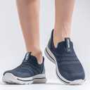 Men's Hands-Free Slip On Sneakers | Laceless Walking Shoes for Gym/Travel/Office (9, 1644-dark Blue)