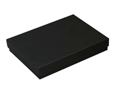 6 Pack Matte Black Cotton Filled Jewelry Gift, Displays Boxes for Jewelry Sets, Necklaces, Bracelets and Watches, Size 7 1/ 8" x 5 1/ 8" x 1 1/ 8" Inch - by R J Displays
