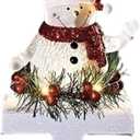 7 Inch Tall LED Snowman Stocking Holder