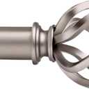 Satin Nickel Curtain Rods 18 to 88 Inches, 1 Inch Modern Drapery Rods, Adjustable Heavy Duty Curtain Rod, with Twisted Cage Finial for Home & Office (18"-88"Satin Nickel)