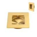 HOMOTEK 2 Pack Square Recessed Sliding Closet Door Finger Pulls, 2-3/8 Inch Diameter, Stainless Steel Flush Handles for Pocket, Bypass, Barn Doors & Drawers (Brushed Gold)