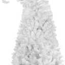 CCINEE 5ft Pop Up Bent Top White Christmas Trees,Outdoor Christmas Decorations Porch Decor Bentable Artificial Tinsel Xmas Tree Santa Hat Style for Holiday Home Apartment Office Display