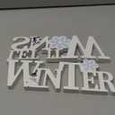 COCHIE Wooden Winter Let It Snow Sign, Snowflake Winter Decorations for Home, Office, Shelf, Mantel, Indoor, Blue White Wood Table Top Party Decor (White)