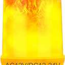 AC/DC12V Low Voltage LED Orange Flame Bulb, E12 Candelabra Base, 6W Fire Flickering Bulb Orange Lights for Outdoor Lanterns,Landscape Lights,Cabin Light,Solar Battery Powered System, 1-Pack