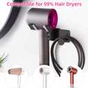 Hair Dryer Holder, Hair Dryer Holder Wall Mounted, Self Adhesive Blow Dryer Holder, Stainless Steel Hair Dryer Stand, Hairdryer Holder for Bathroom Black BANJEKT, Black 2