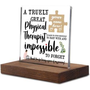 A Truly Great Physical Therapist Sign Decor, Thank You Appreciation Gifts for Physical Therapist Week Graduation Christmas Birthday Office Desk Decor Decorative Signs Plaque YPT13