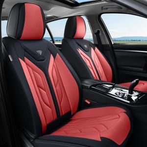Coverado Seat Covers, Car Seat Covers Front Seats, Leather Seat Covers for Cars, Automotive Seat Covers Car Seat Protector Car Seat Cushion Universal Fit for Most Sedans SUV Pick-up Truck(Burgundy)