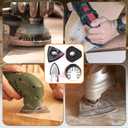 104Pcs Oscillating Tool Detail Sanding Pads Kit 2Pcs Triangle Sanding Pads and 2Pcs Finger Sanding Pad 100Pcs Multitool Sandpaper Grit Fit for Finishing Wood Sanding Plaster