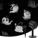 LED Halloween Decoration, Ghost Rotating Projector Yard Stake Lights, Indoor Outdoor Landscape Night Light for Home Thealter, Ceiling, Room, Patio, Garden, Halloween, Bedroom Decor