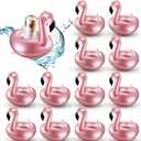 Sumind 12 Pcs Inflatable Drink Holder Flamingo Drink Floats Reusable Inflatable Cute Animal Cup Coasters Pool Cup Holders for Summer Swimming Party