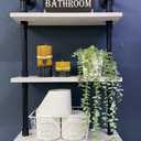 ROGMARS Industrial Pipe Shelving Bathroom Shelves with Towel Bar,3 Tier 24 inch Retro White Rustic Farmhouse Industrial Wall Shelf Bathroom Shelves Over Toilet for Storage