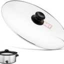 Oval 6 Quart Glass Lid Compatible with Hamilton Beach 33665G Slow Cooker, Clear Cooker Crock Pot Lid Replacement Part, 6qt Slow Crock Pot Lid Replacement