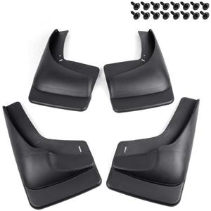G-PLUS 4PCS Set Front Rear Molded Wheel Mudguard Compatible with 1999-2007 Silverado/Sierra 1500.2007-2014 Sierra 2500/3500 Mud Flaps Mud Guards Splash Kit