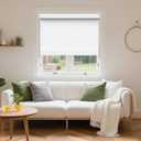 Grandekor No Drill Blackout Roller Shades | Textured-White 29.5Wx72H