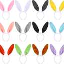 WILLBOND 12 Pcs Easter Plush Bunny Ears Headband Cute Rabbit Ear Hairbands for Dress up Theme Party (Multicolor)