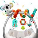 XIXILAND Car Seat Toys Baby Toys 0-3 Months Developmental, Stroller Toys Infant Toys 0-6 Months Newborn Toys, Carseat Toys for Infants 0-12 Months with Dinosaur, Lion Mirror, Teether