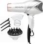 REVLON Infrared Hair Dryer with Diffuser & Concentrator  Ionic Ceramic Blow Dryer for Frizz Control, Shine, Soft Hair & Moisture Protection  1875W Professional SalonQuality (White)